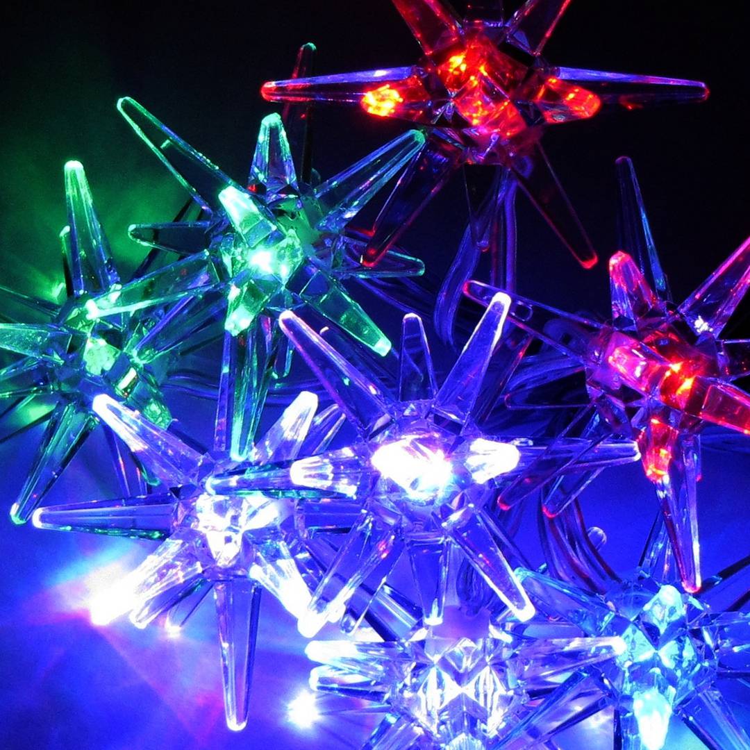Veelkleurige kerststerren via USB