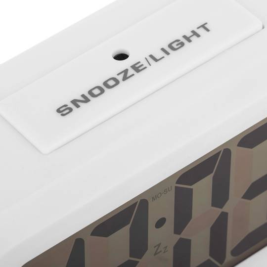 Réveil numérique avec fonction SNOOZE, lumière LED, capteur de nuit et  température ambiante - Cablematic