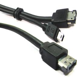 Kabel-oder eSATA + USB eSATAp (M/MiniUSB5pin-BM + eSATA-M) 0.5m