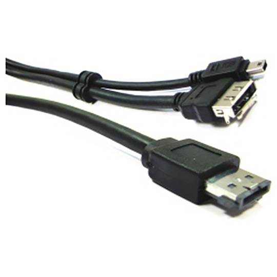 Kabel-oder eSATA + USB eSATAp (M/MiniUSB5pin-BM + eSATA-H) 2m