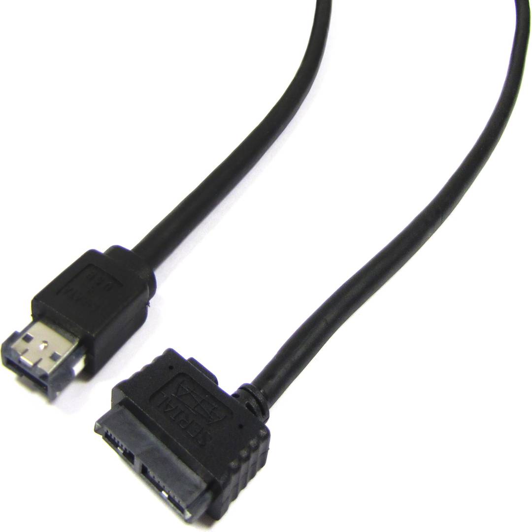 Cable SATA SlimLine 7P6P eSATAp to 1m