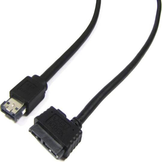 Cable SATA SlimLine 7P6P eSATAp to 1m