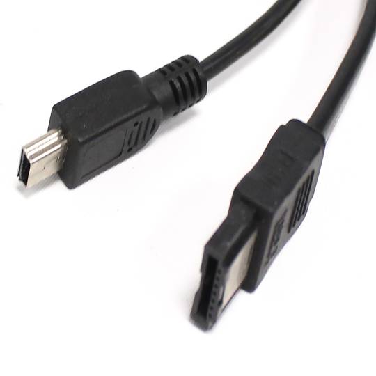 Hybrid Cable eSATAp to eSATA and mini USB male 2m