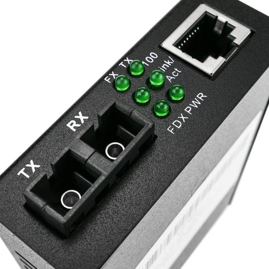 100 Mbps single mode glasvezel converter van SC naar RJ45 op 40 km