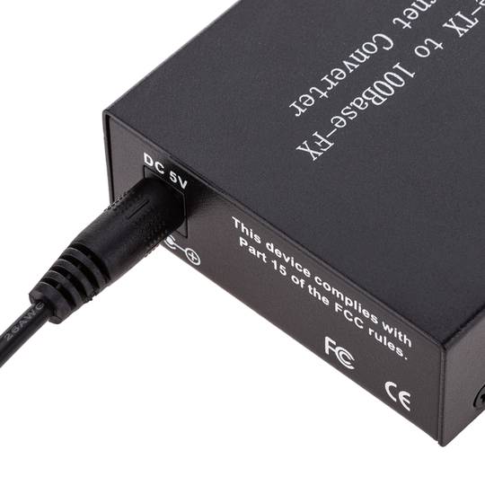 100 Mbps single mode glasvezel converter van SC naar RJ45 op 40 km