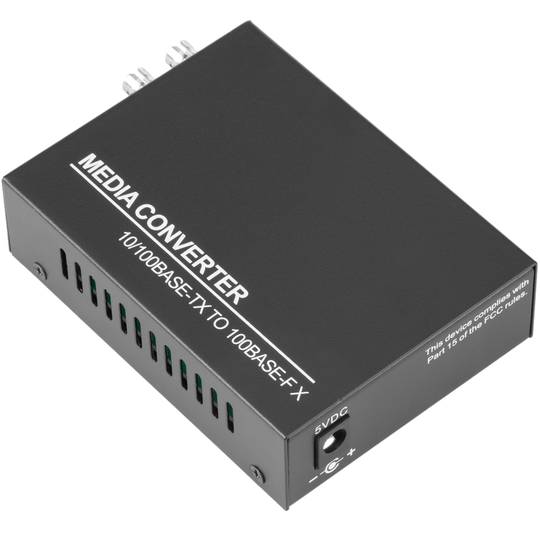 Konverter Multimode-Glasfaser 100 Mbps RJ45 ST Duplex 2km 1310nm