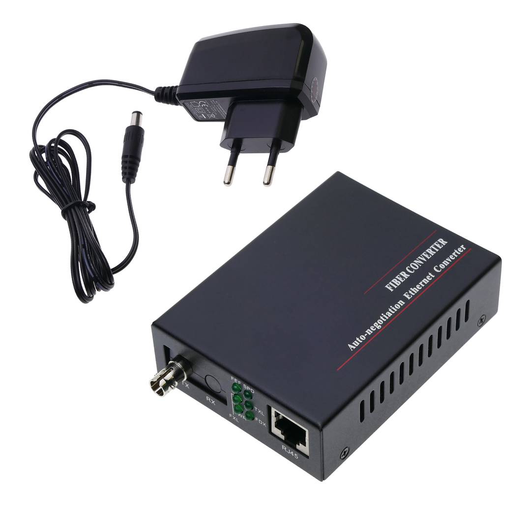 Conversor de fibra óptica 100 Mbps monomodo de ST a RJ45 a 60km simplex 1550nm