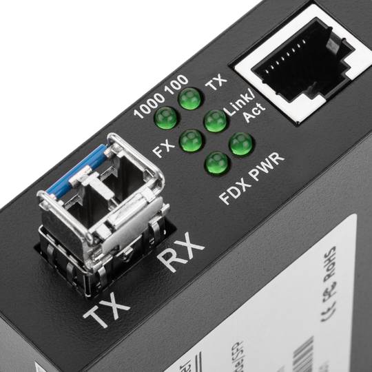 Convertisseur de 100 Mbits/s fibre monomode LC á RJ45 á 30Km