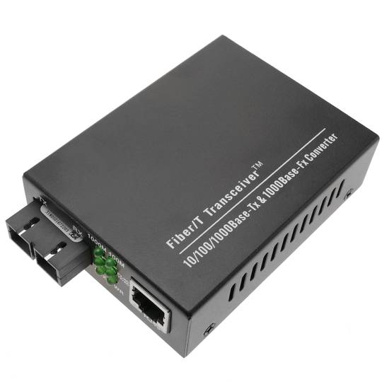 Convertidor de fibra óptica 1000 Mbps monomode de SC a RJ45 a 10 Km