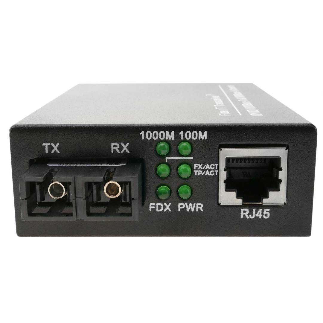 Convertidor de fibra óptica 1000 Mbps monomode de SC a RJ45 a 10 Km