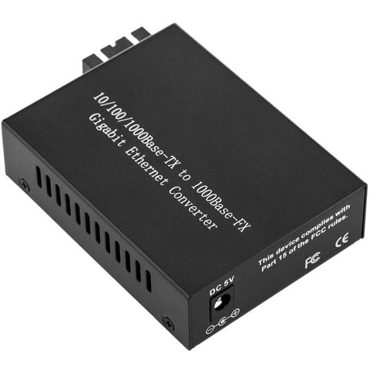 Convertidor de fibra òptica 1000 Mbps monomode de SC a RJ45 a 20Km