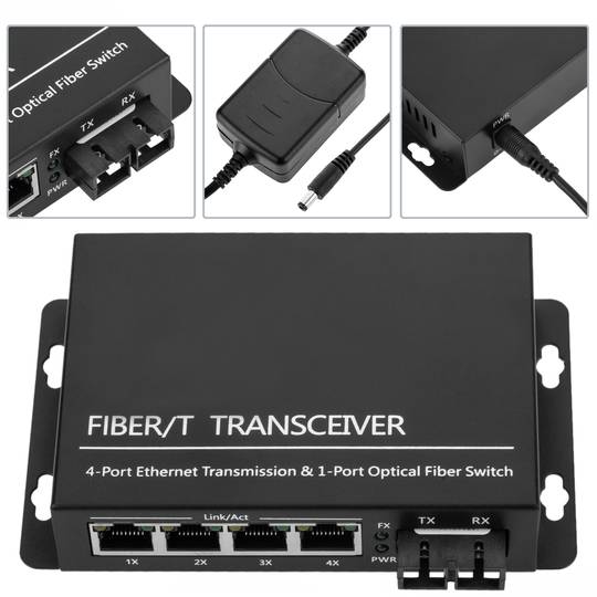 Convertitore di fibra ottica 100Mbps monomodale 4 RJ45 SC 1310nm duplex 40 km