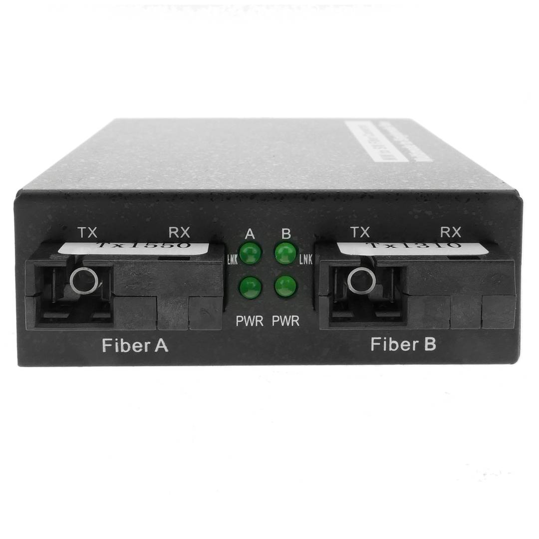 Convertisseur fibre optique - Adaptateur Tx1310nm/Rx1550 MM 2km vers  Tx1310nm/Rx1550 SM 20km SC 100m - Cablematic