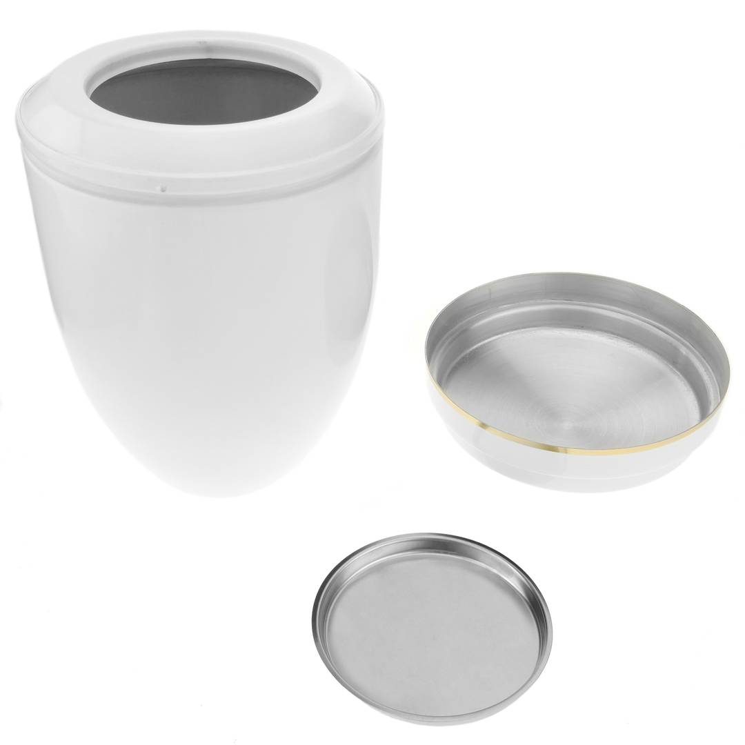 Urna per a cendres crematòries Recordo funerari Vas de metall blanc 160x225 mm