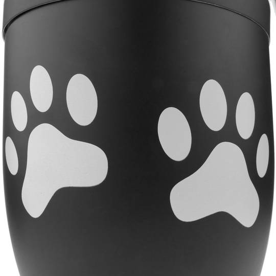 Urna per ceneri crematoria Memoria funebre Vaso di metallo nero 160x225 mm modello di impronta