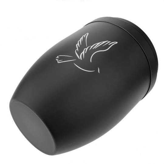 Urna per ceneri crematoria Memoria funebre Vaso di metallo nero 160x225 mm
