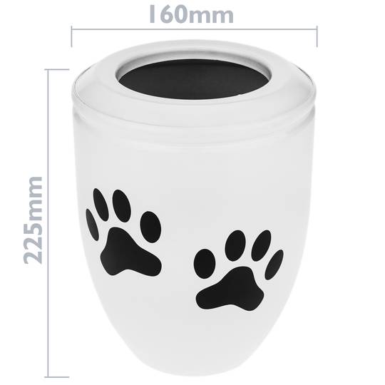 Urna per ceneri crematoria Memoria funebre Vaso di metallo bianco 160x225 mm modello di impronta modello di impronta