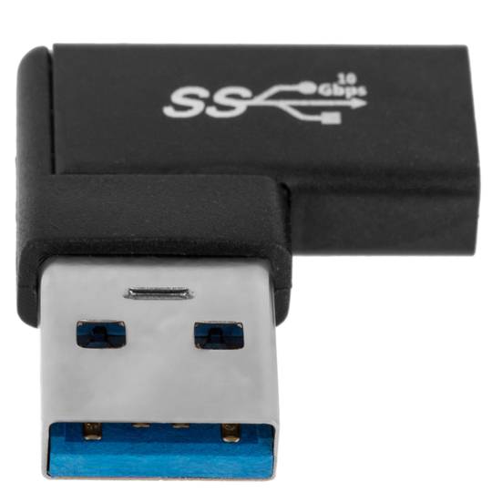 Adaptador de 90 grados USB 3.0 de tipo C hembra a USB A macho