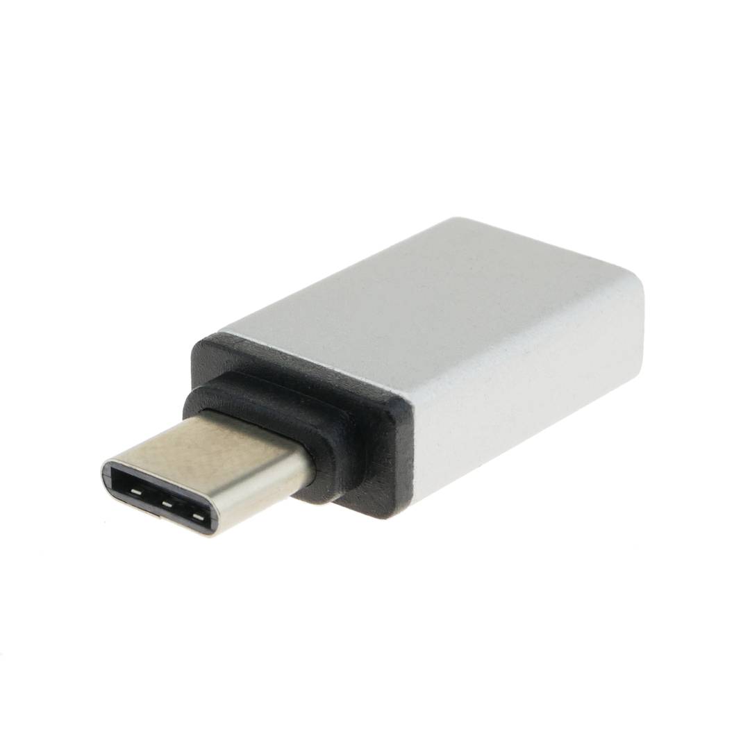 Adaptador OTG USB 3.0 USB-C Mascle a USB-A Femella platejat