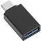Adaptador OTG USB 3.0 USB-C Mascle a USB-A Femella negre