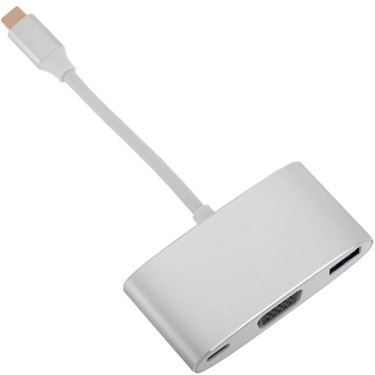 Conversor de USB 3.1 tipo C a VGA y USB-C y USB-A