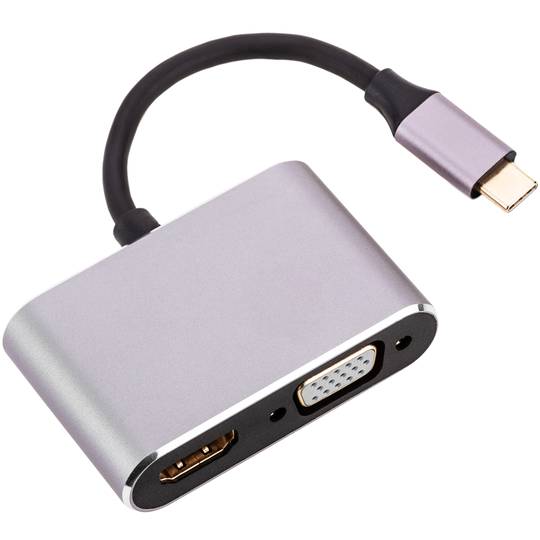 Plateado ngzhongtu Adaptador USB 3.1 Tipo C a Vga USB-C Macho a Vga Convertidor Hembra 1080P de Alta resolución Plug and Play 