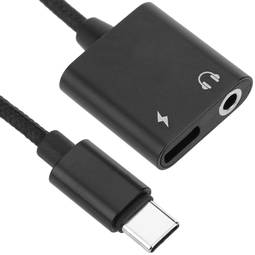 USB 3.1 type C male to headphone microphone minijack 3.5 4-pin cable for smartphone with charging port