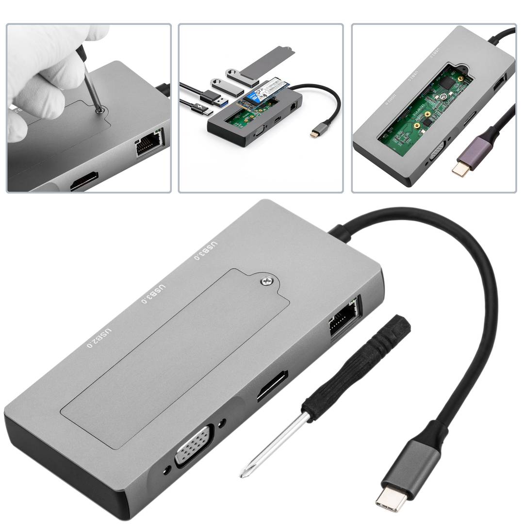 Convertisseur USB 3.1 type C vers HDMI et ethernet RJ45 et USB-A et USB-C -  Cablematic