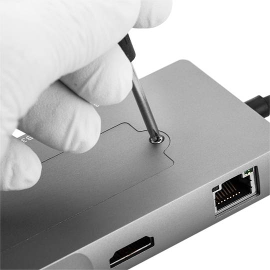 Convertidor USB-C a HDMI 4k i ethernet RJ45 i USB-A i USB-C amb sòcol d'emmagatzematge NGFF de tipus M2