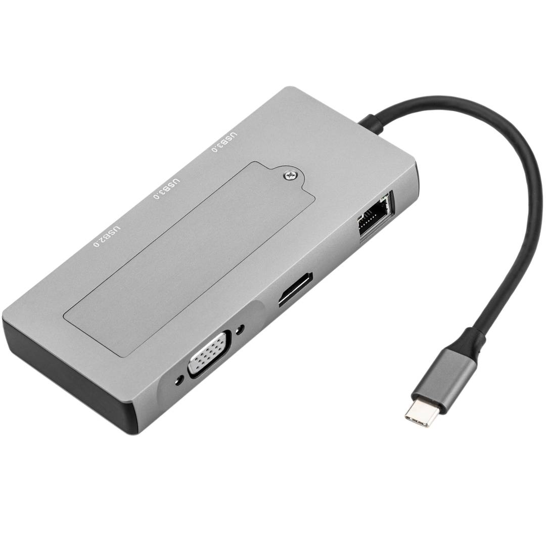 Convertisseur USB-C vers HDMI 4k et Ethernet RJ45 et USB-A et USB-C avec  prise de stockage NGFF M2 - Cablematic