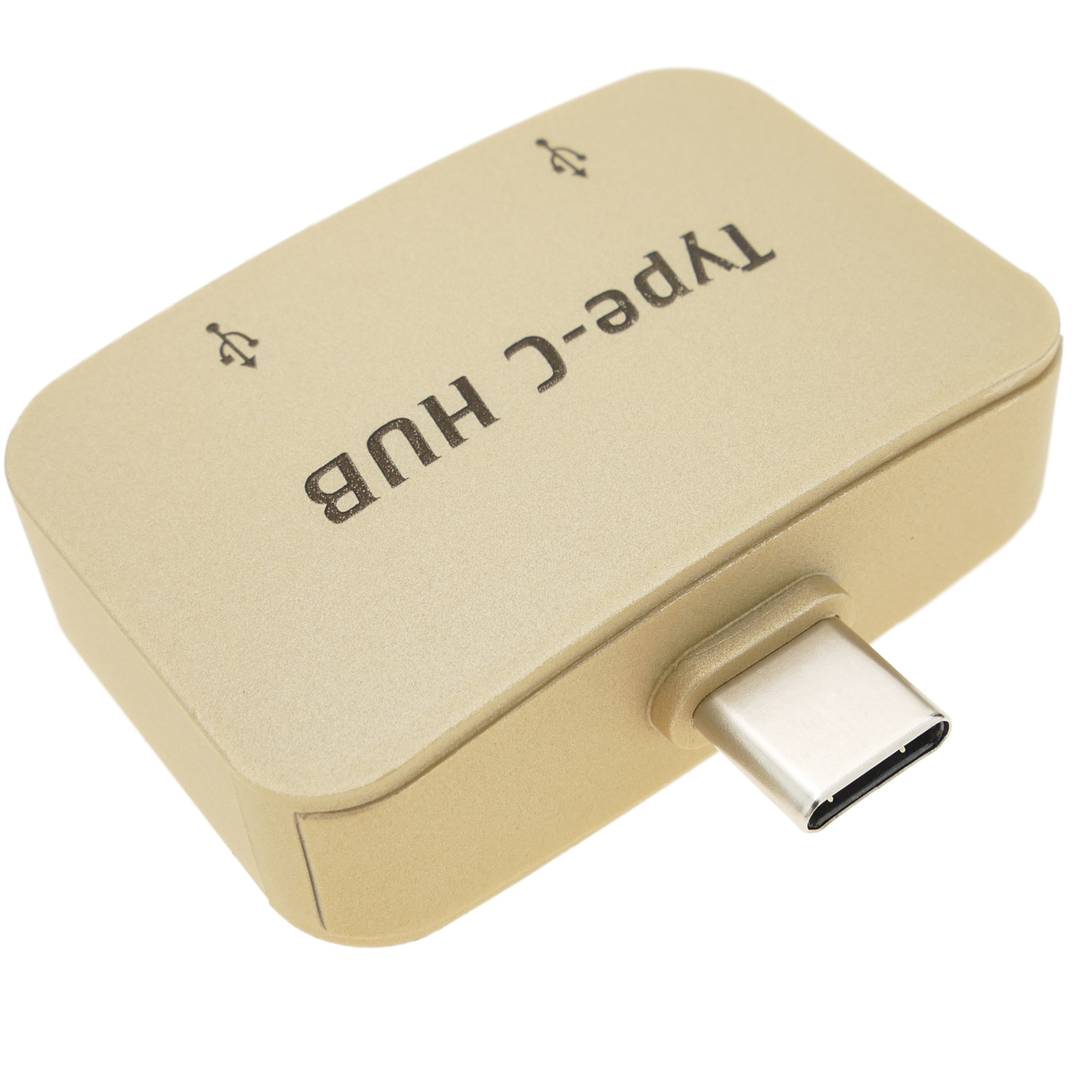 Hub hub USB 2.0 USB Type-C naar 2 USB Type-A-poorten