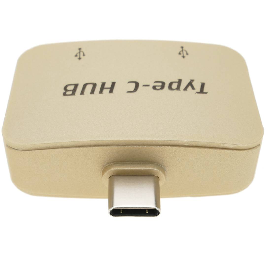 Hub hub USB 2.0 USB Type-C naar 2 USB Type-A-poorten