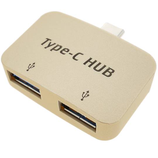 Hub hub USB 2.0 USB Type-C naar 2 USB Type-A-poorten
