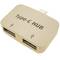 Hub hub USB 2.0 USB Type-C naar 2 USB Type-A-poorten