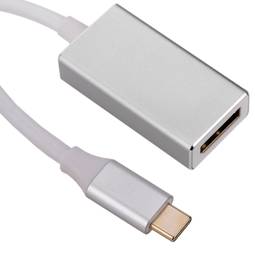 Cabo USB 3.1 C macho para DisplayPort feminino Conversor de vídeo 4K Ultra HD 60Hz 10cm