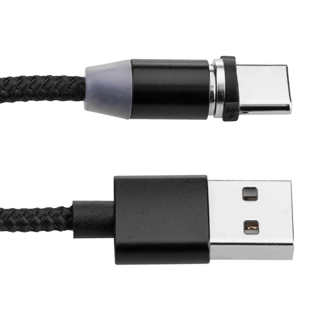 Cavo di ricarica 2 in 1 USB-A 2.0 maschio a connettori magnetici USB-C e  Micro USB 1 m intrecciato - Cablematic