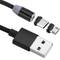 Ladekabel 2 in 1 USB-A 2.0-Stecker auf USB-C- und Micro-USB-Magnetstecker 2 m geflochten