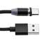 Ladekabel 2 in 1 USB-A 2.0-Stecker auf USB-C- und Micro-USB-Magnetstecker 2 m geflochten