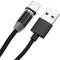 Ladekabel 2 in 1 USB-A 2.0-Stecker auf USB-C- und Micro-USB-Magnetstecker 2 m geflochten