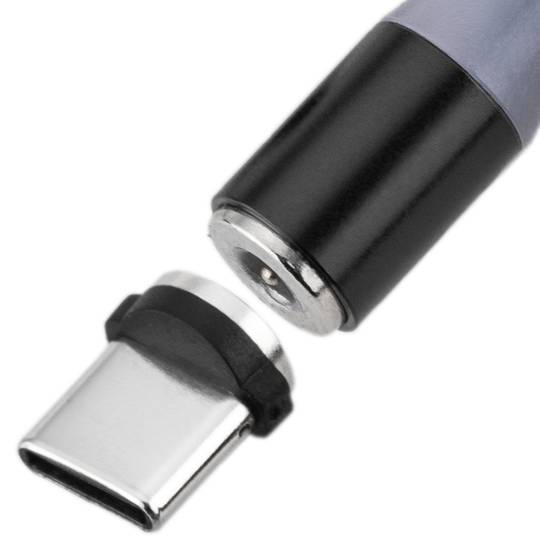 Ladekabel 2 in 1 USB-A 2.0-Stecker auf USB-C- und Micro-USB-Magnetstecker 2 m geflochten