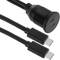 USB type C extension cable for embedding with double USB type C connection at both ends