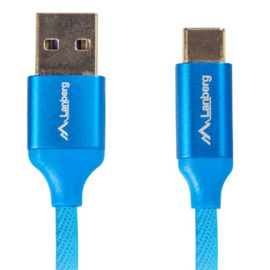 Cable USB de Lanberg CA-USBO-21CU-0010-BL USB A 2.0 macho a USB C macho 5A  1 m azul