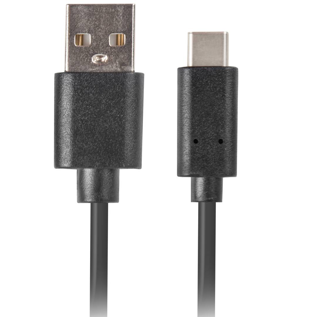 Lanberg USB-Kabel CA-USBO-10CU-0005-BK USB A 2.0 Stecker auf USB C Stecker 0,5 m schwarz