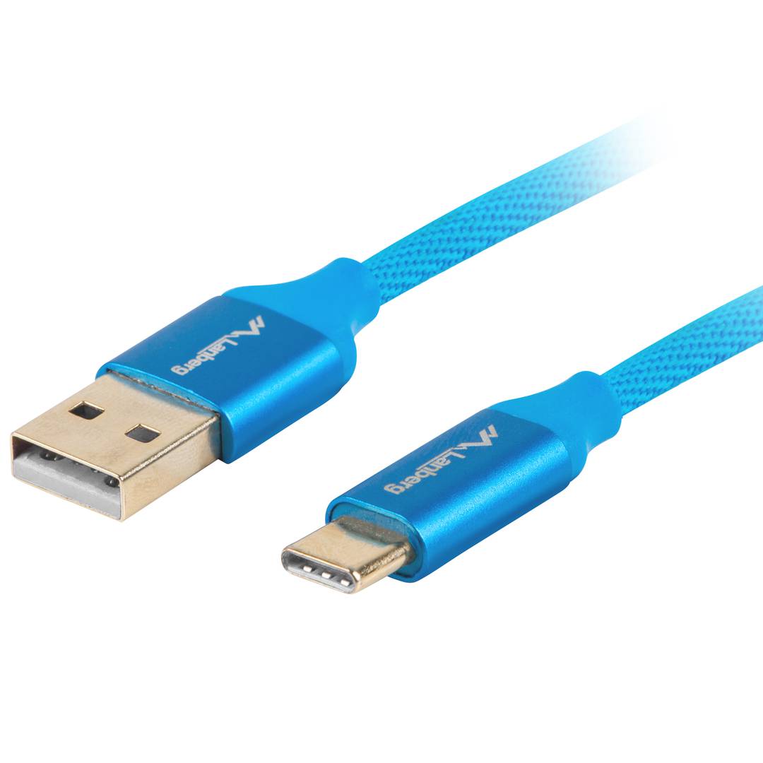 Lanberg USB cable CA-USBO-22CU-0010-BL USB A 2.0 male to USB C male quick charge 3.0 1 m blue