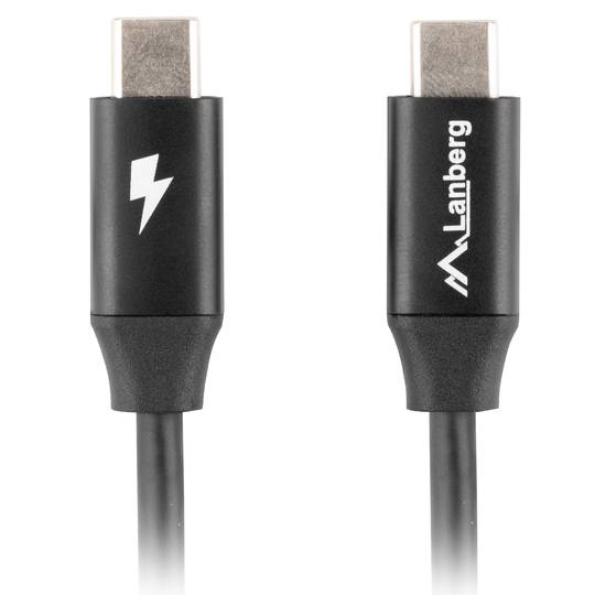 Cabo USB Lanberg CA-CMCM-40CU-0018-BK USB A 2.0 Macho para USB C Macho Carregamento Rápido 4.0 1,8m Preto