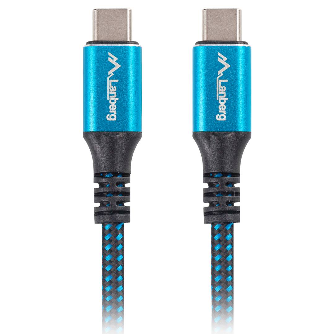 Lanberg USB C to USB C cable 0.5 m with USB 4 Gen 2x2 technology black color CA-CMCM-45CU-0005-BK