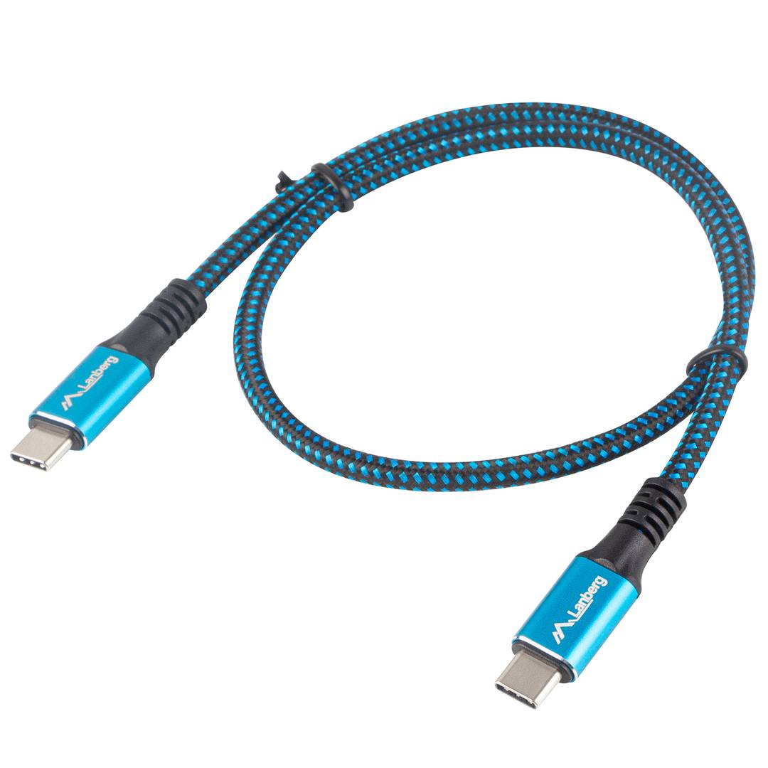 Lanberg USB C to USB C cable 0.5 m with USB 4 Gen 2x2 technology black color CA-CMCM-45CU-0005-BK