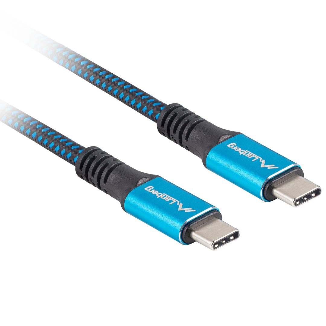 Cable USB C a USB C de 1,2m Lanberg amb tecnologia USB4 Gen 2x2 color negre CA-CMCM-45CU-0012-BK