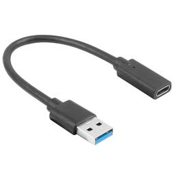Adaptador Lanberg USB-A mascle a USB tipus C 3.1 femella 15 cm negre