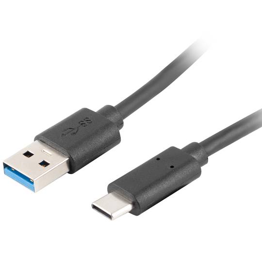 Cable USB A a USB C 3.2 Gen 1 (3.1 Gen 1) 1 metre negre de Lanberg CA-USBO-31CU-0010-BK